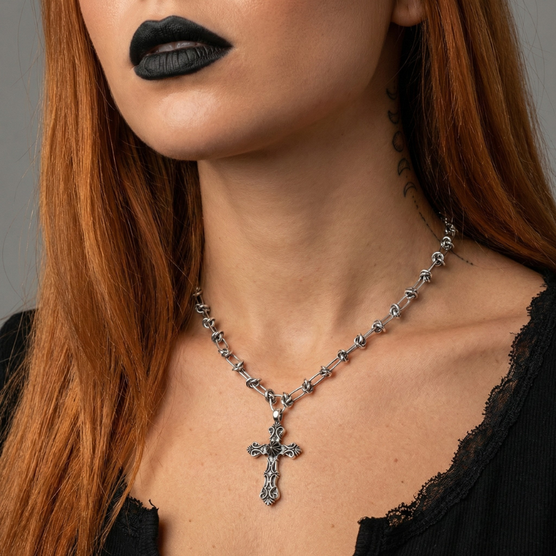 Barbed Cross Necklace