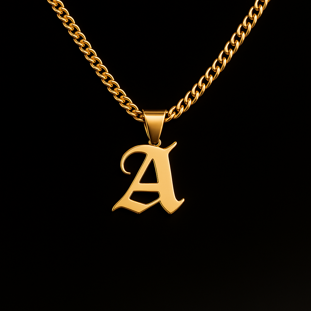 Gothic Letter Necklace