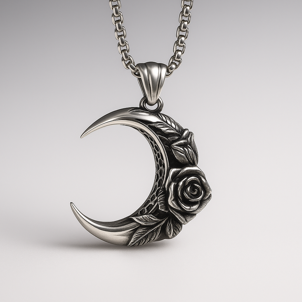 Rose Crescent Necklace