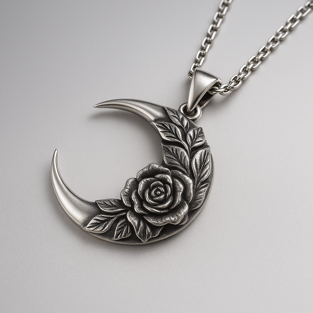 Rose Crescent Necklace