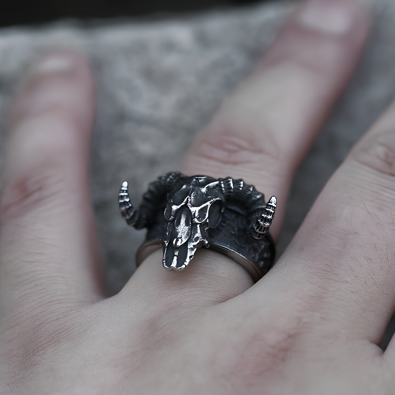 Ram Skull Ring