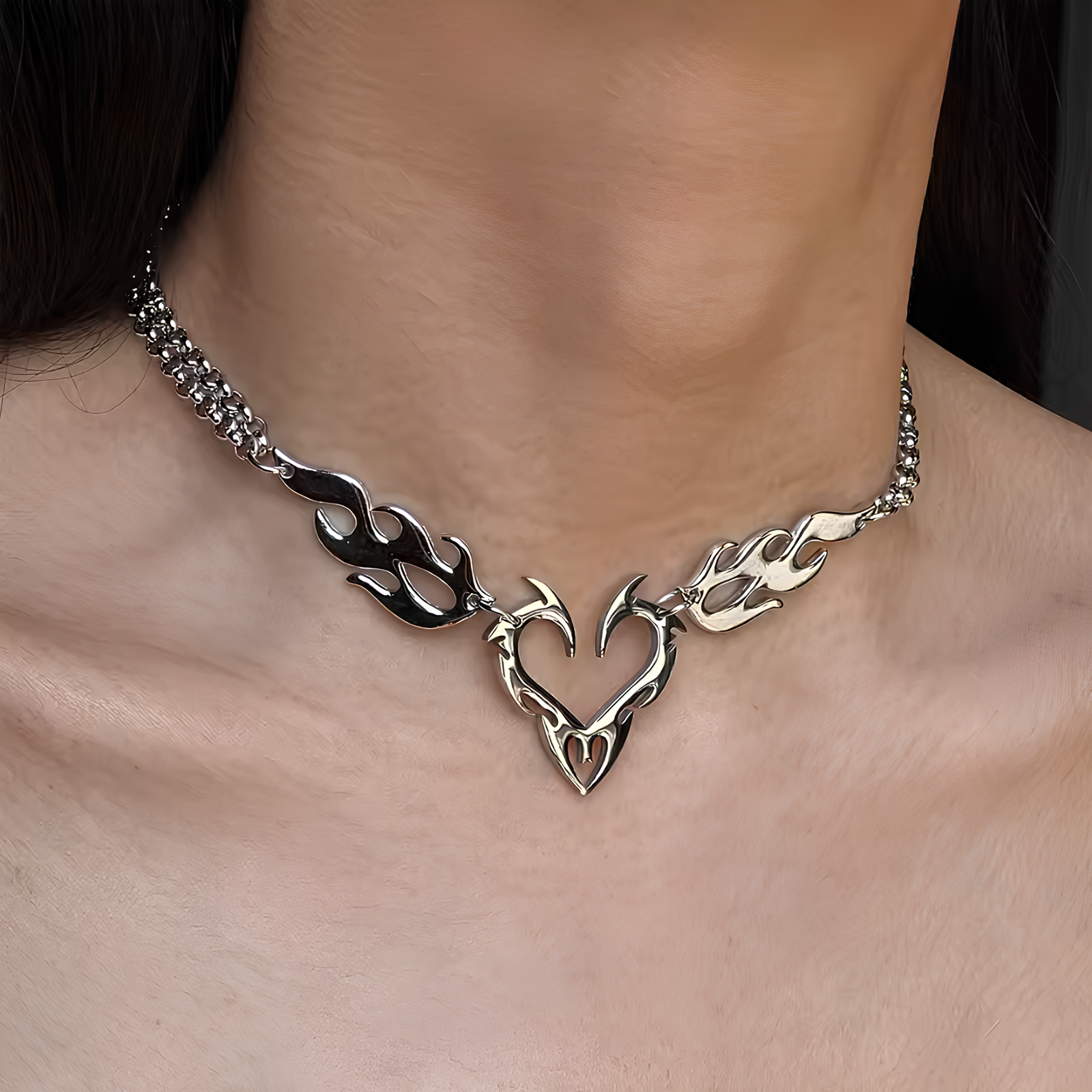 Flame Heart Choker