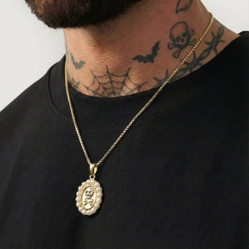Pearl Skull Necklace
