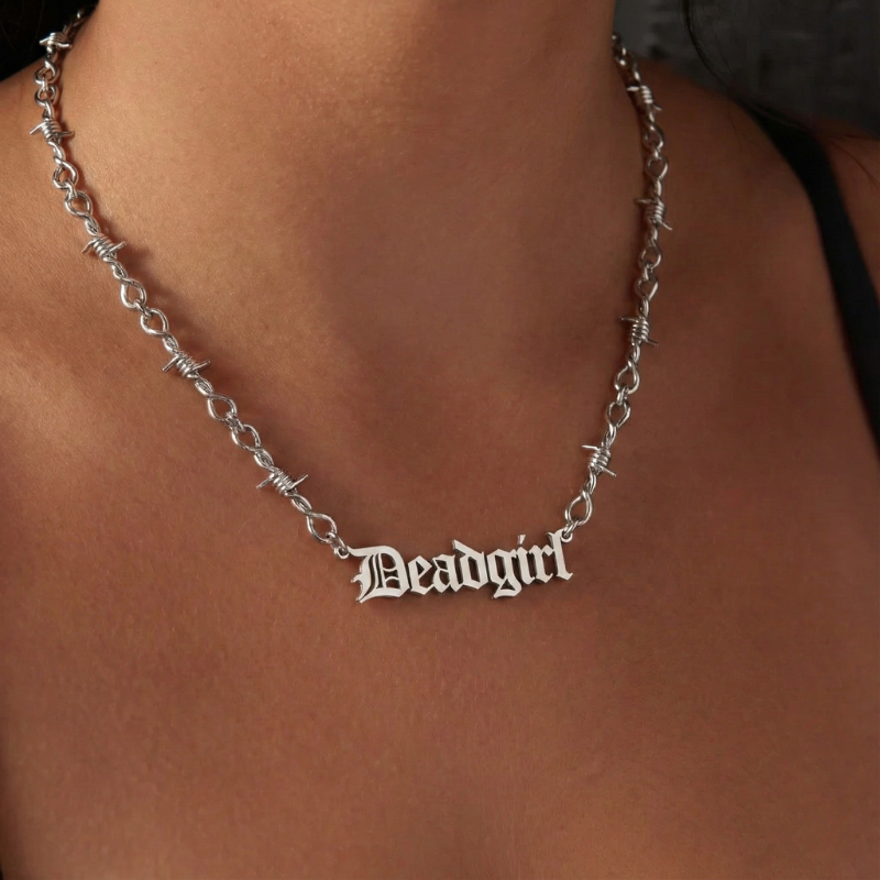 Barb Wire Personalized Necklace
