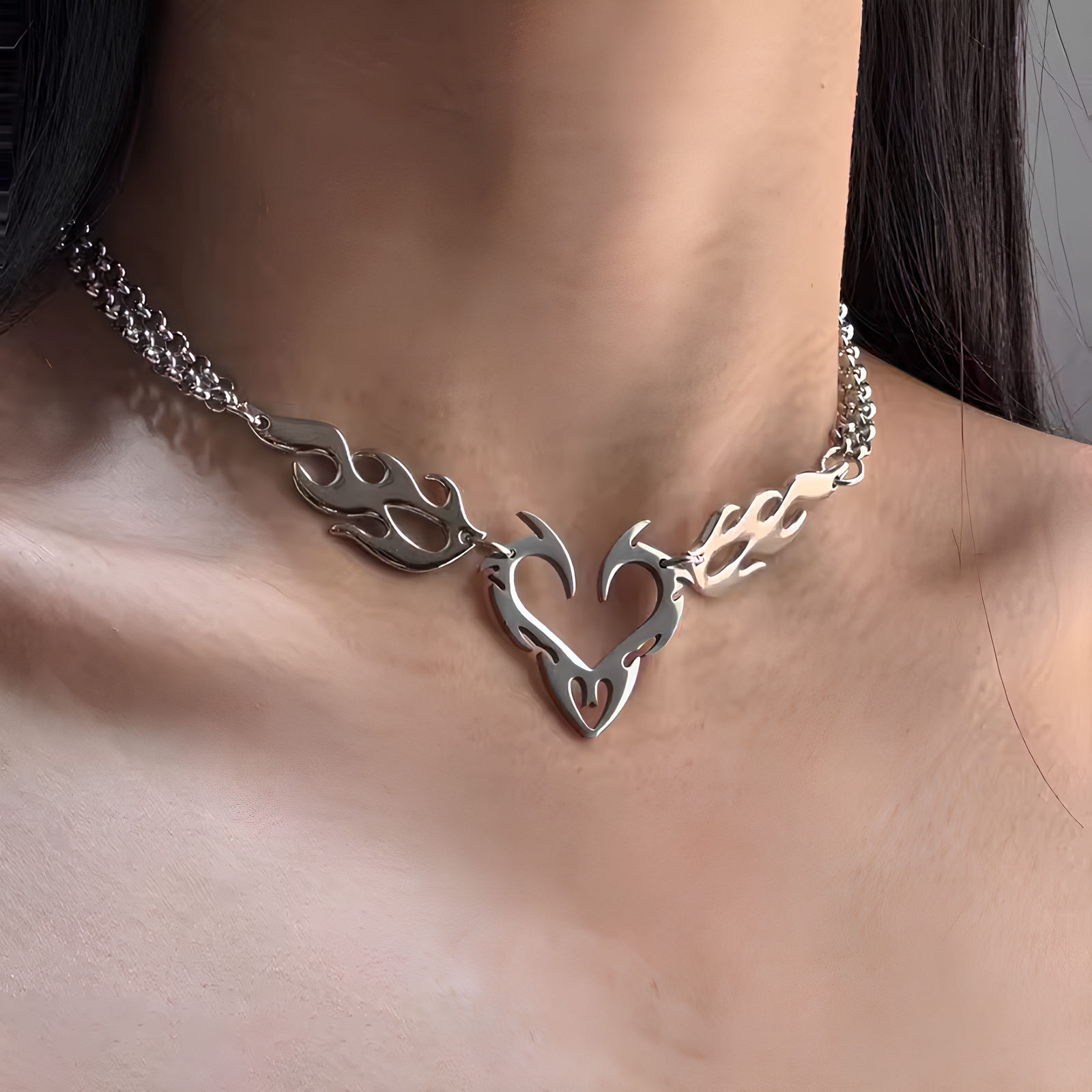 Flame Heart Choker