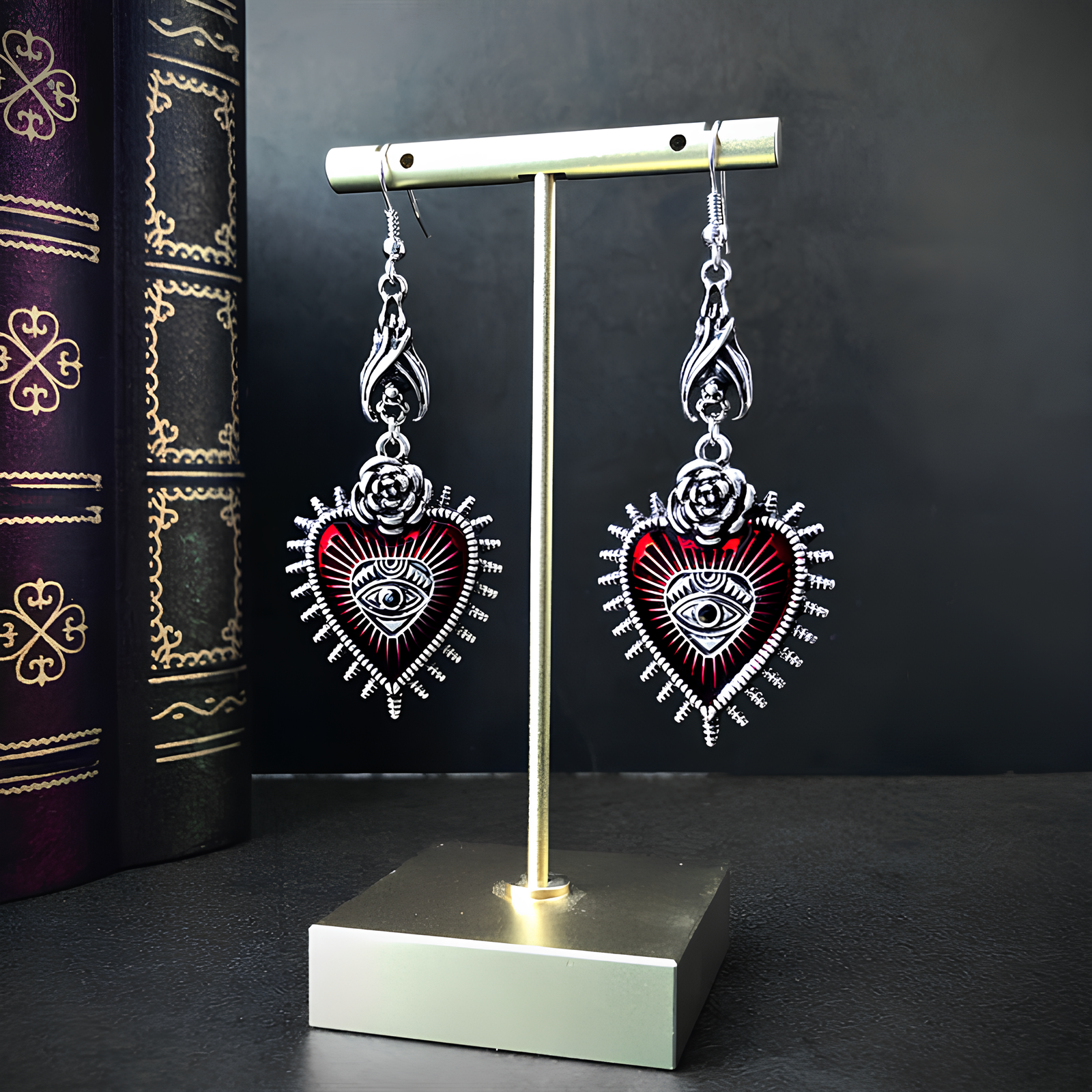 Blood Rose Earrings