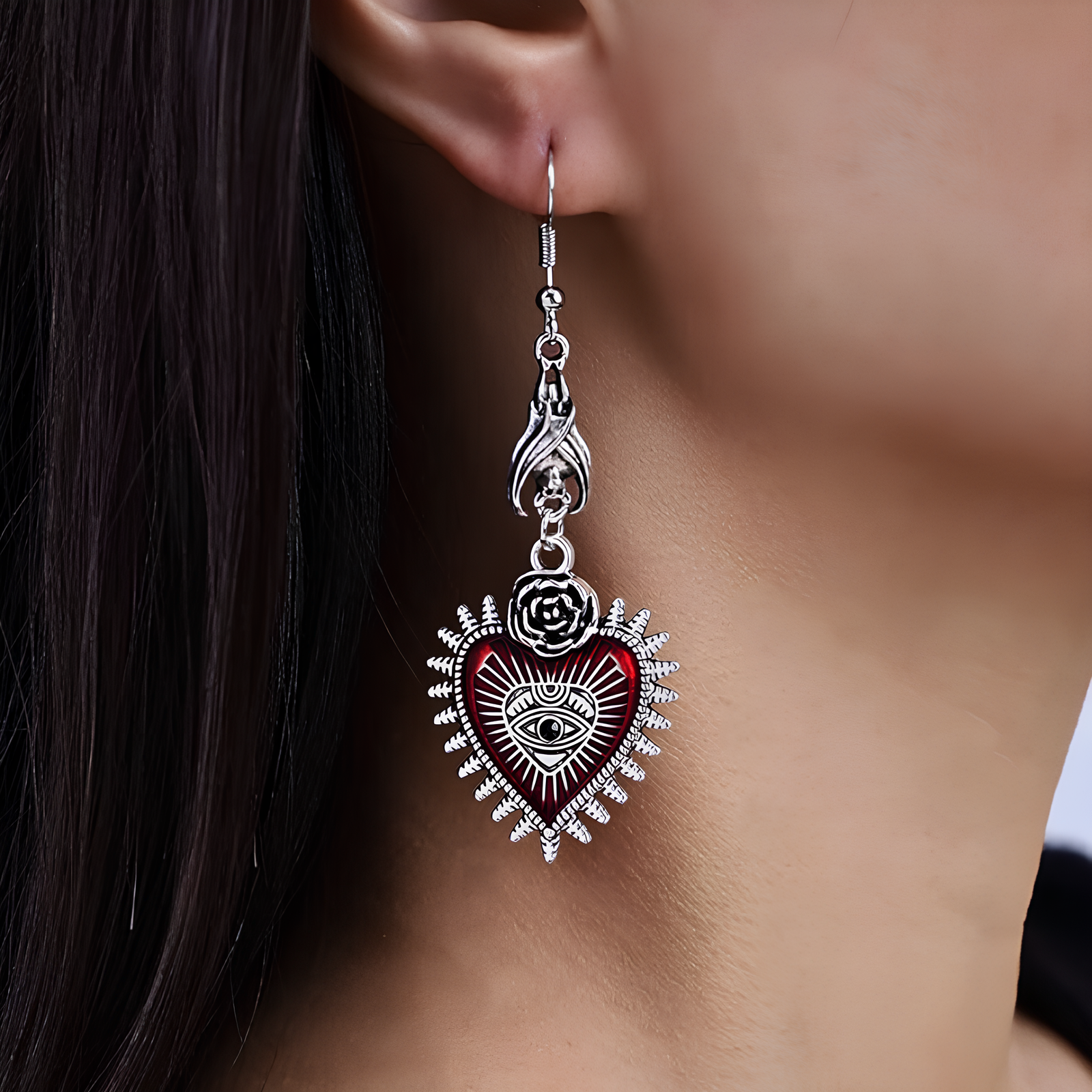Blood Rose Earrings