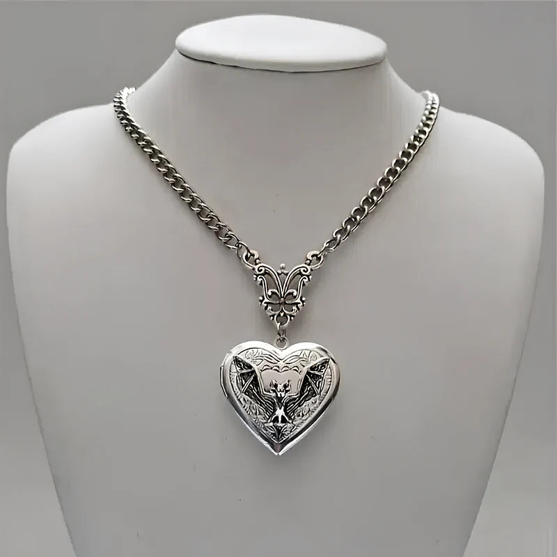 Bat Locket Necklace