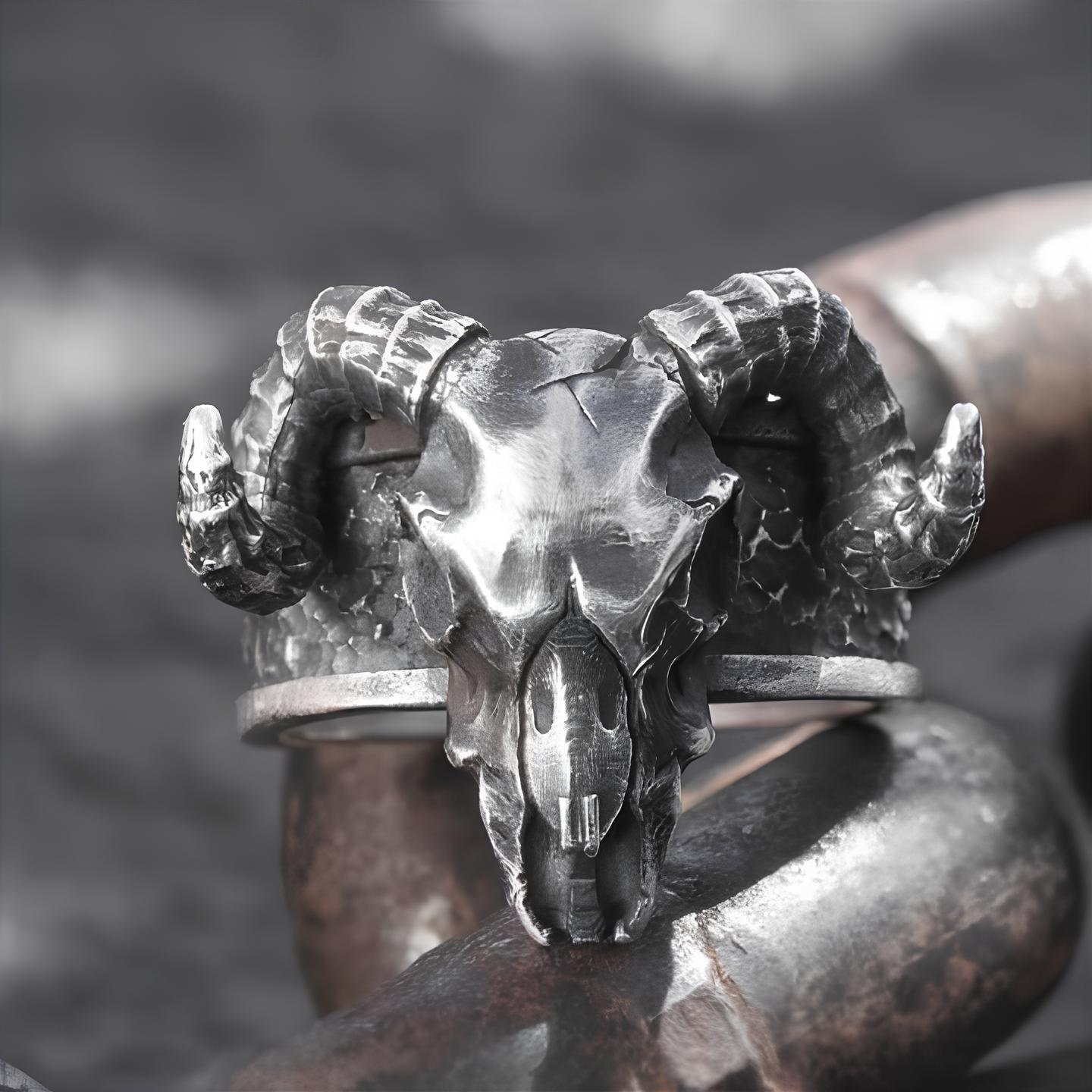 Ram Skull Ring