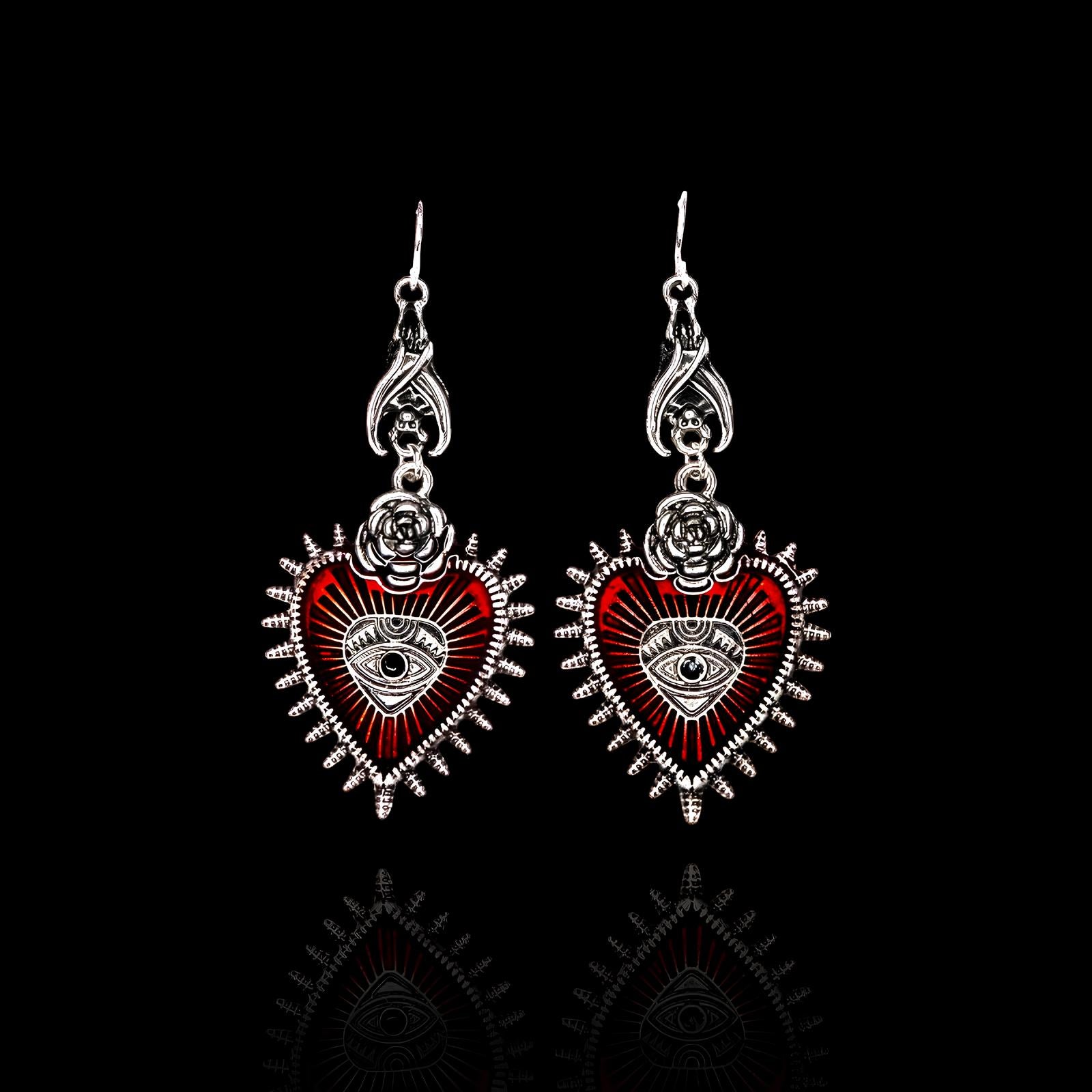 Blood Rose Earrings