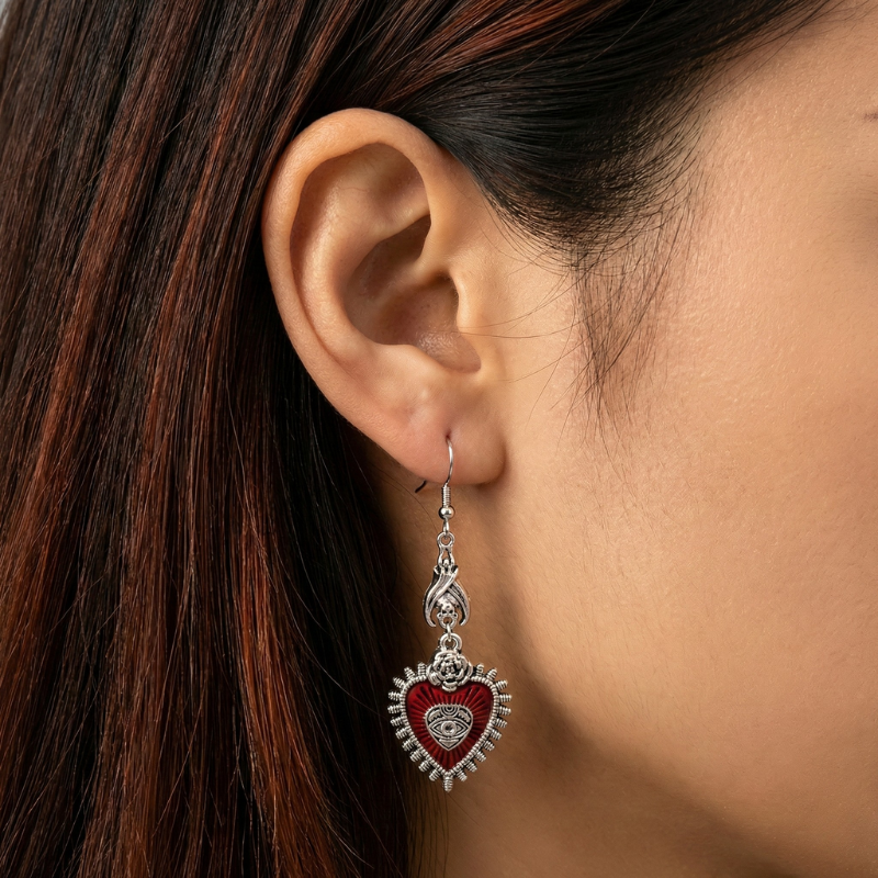Blood Rose Earrings