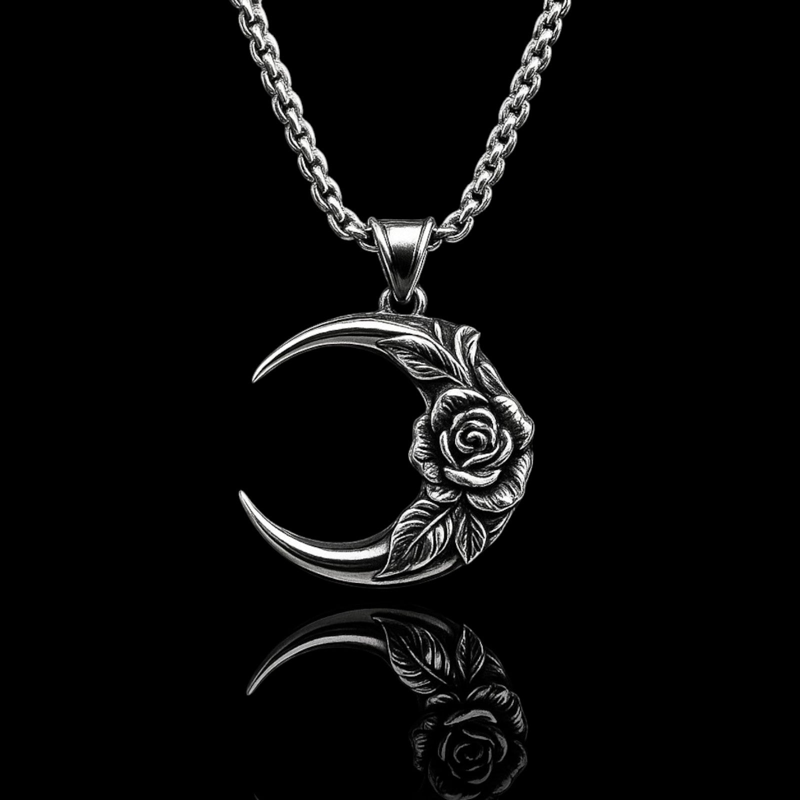 Rose Crescent Necklace
