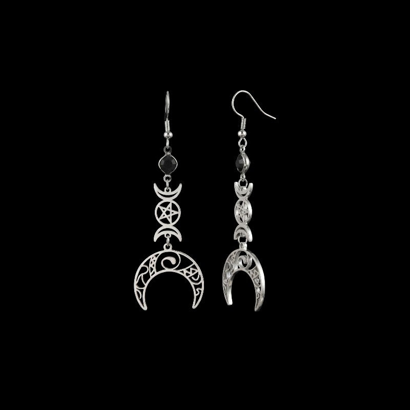 Crescent Pentagram Earrings