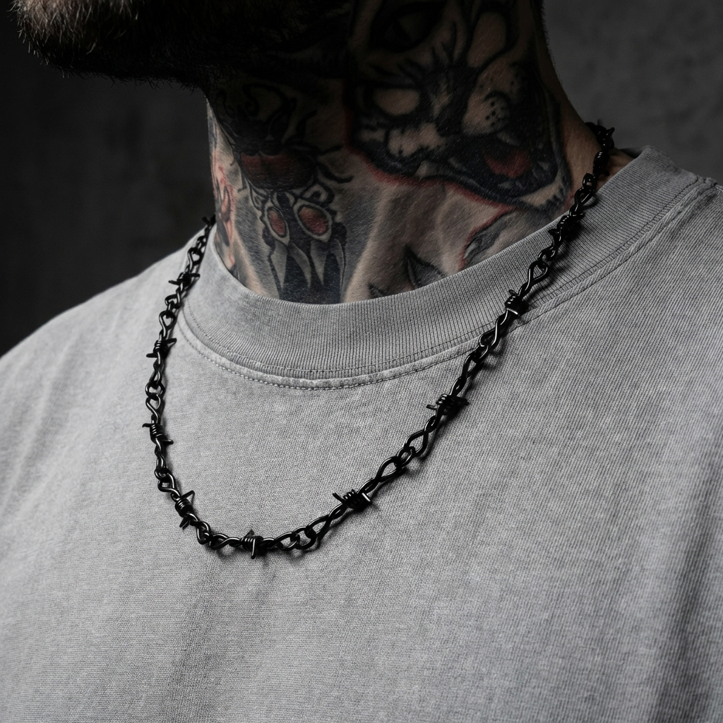 Black Barb Wire Necklace