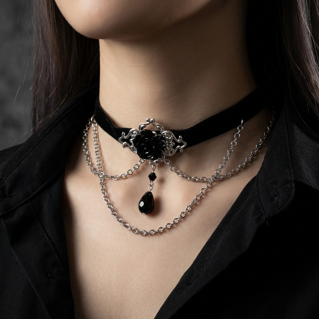 Black Rose Velvet Choker