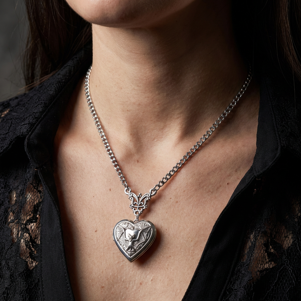 Bat Locket Necklace