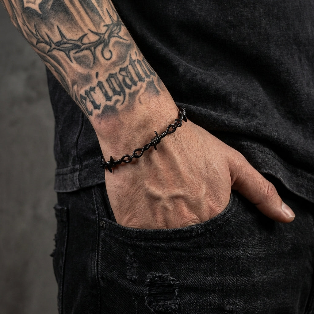 Black Barbed Wire Bracelet