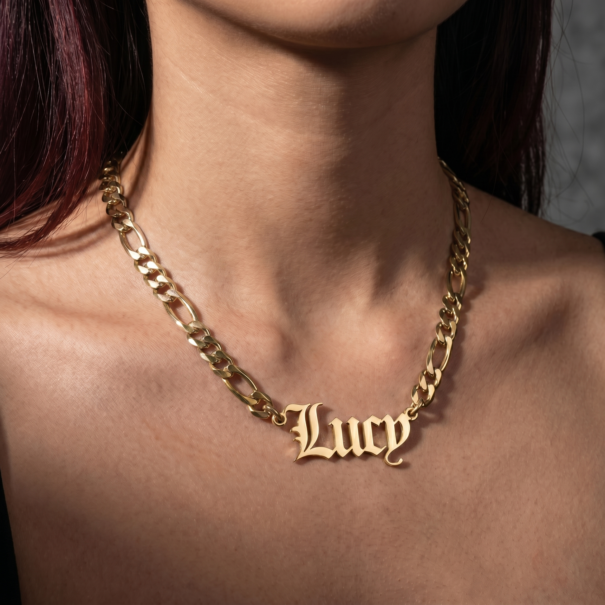 Old English Name Necklace