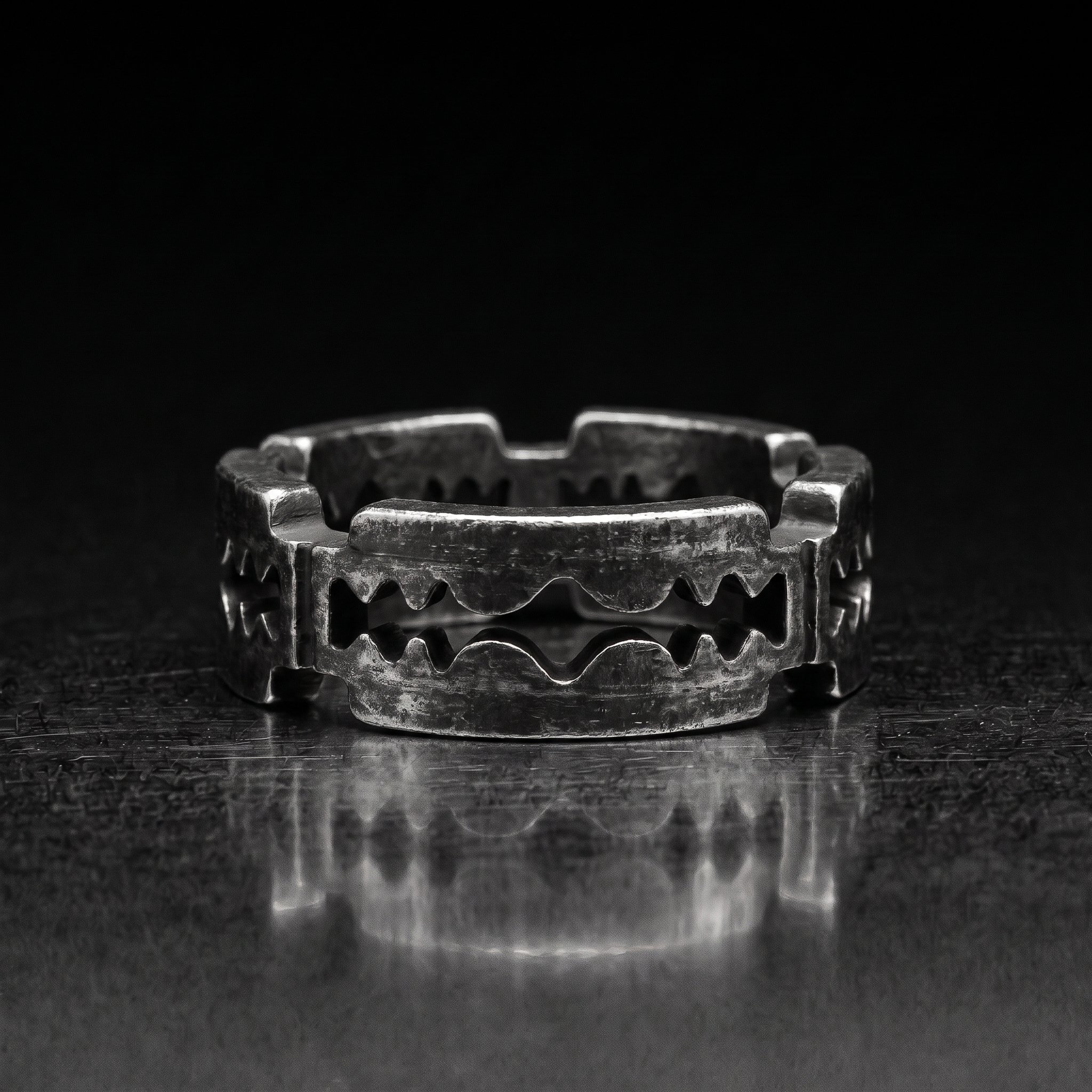 Gunmetal Razor Ring