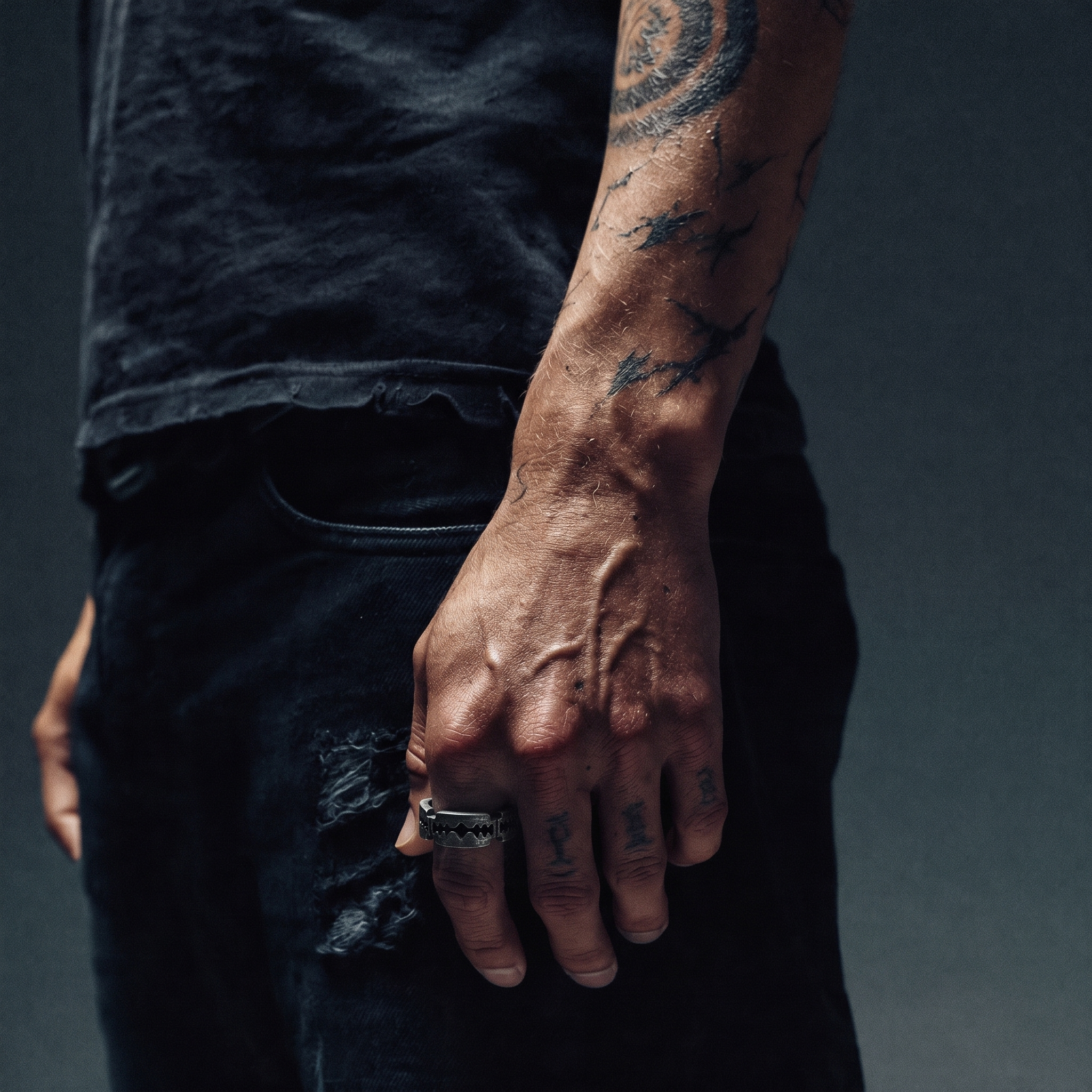 Gunmetal Razor Ring