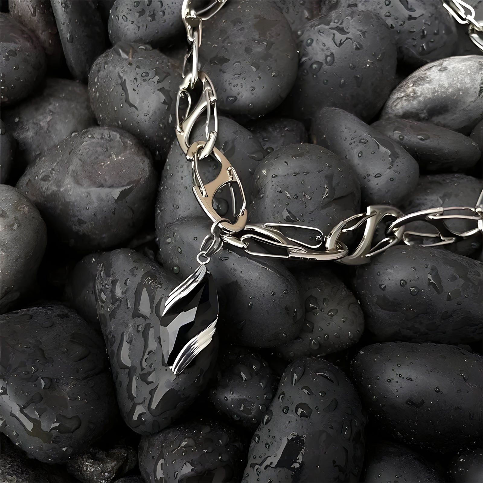 Onyx Tear Necklace