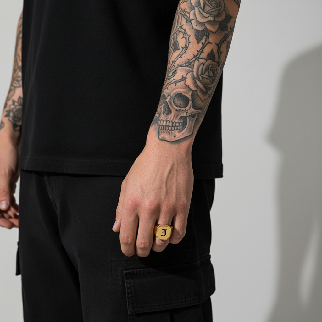 Custom Hex Signet Ring