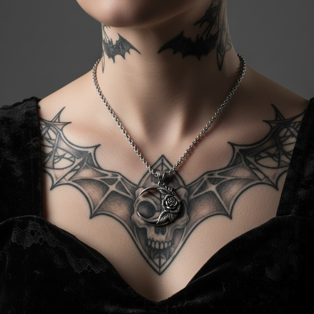 Rose Crescent Necklace