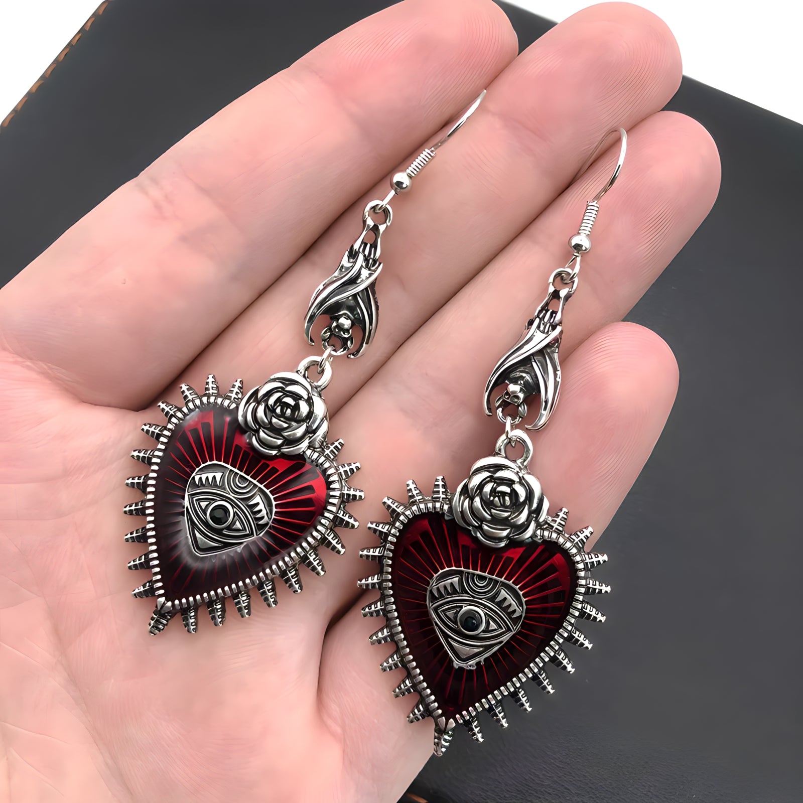 Blood Rose Earrings