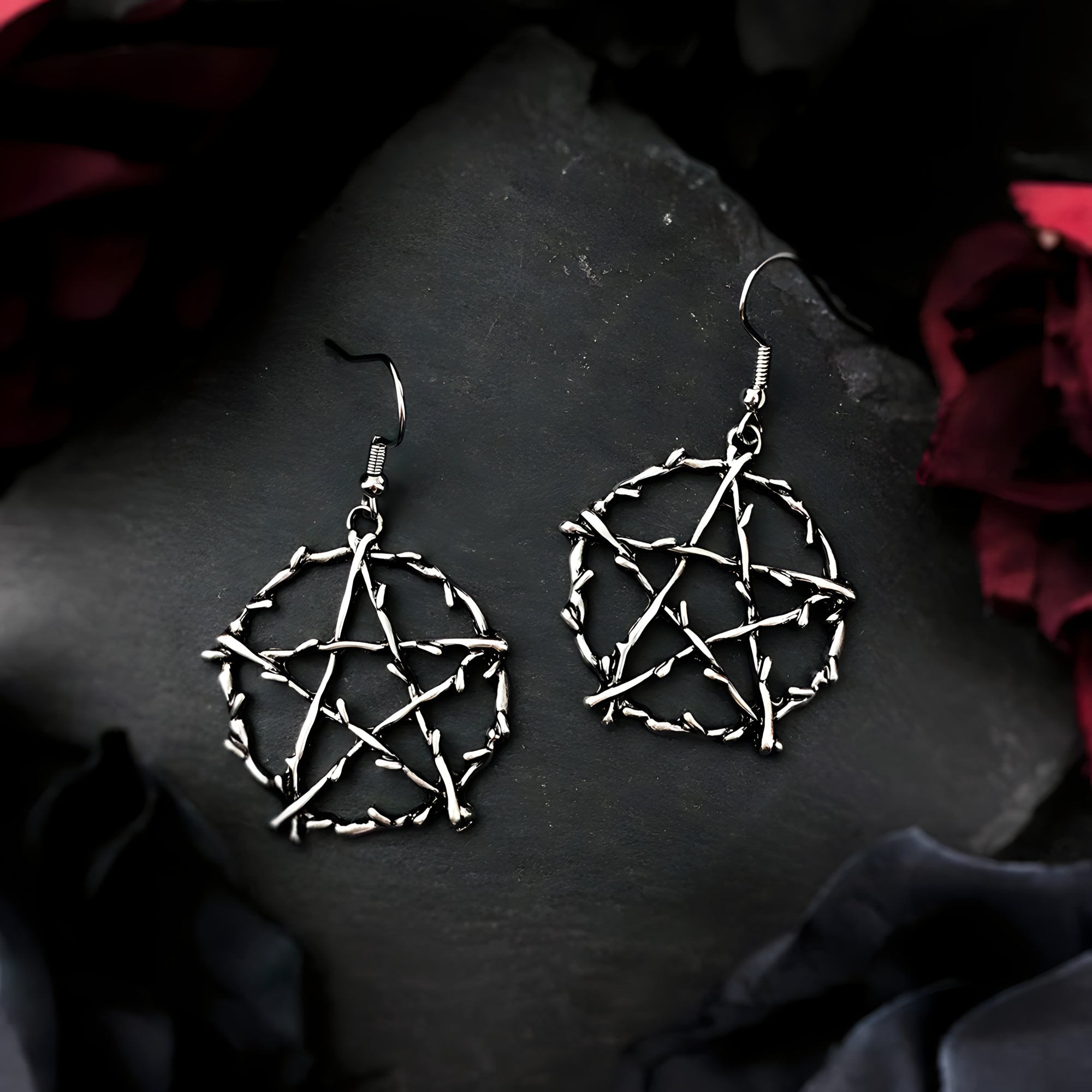 Wire Pentagram Earrings