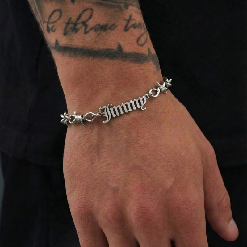 Barb Wire Personalized Bracelet