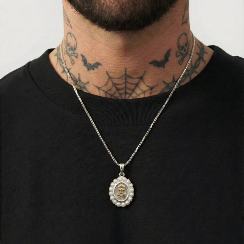 Pearl Skull Necklace