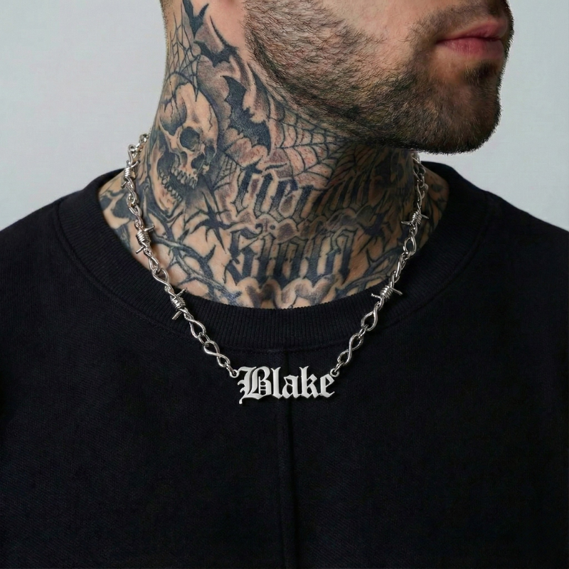 Barb Wire Personalized Necklace