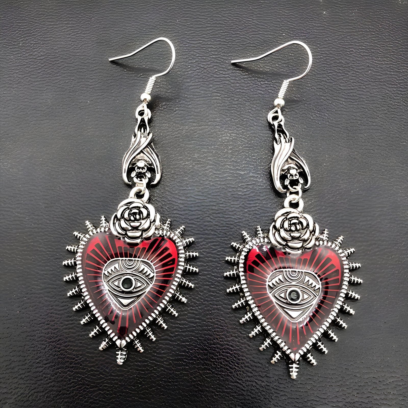 Blood Rose Earrings