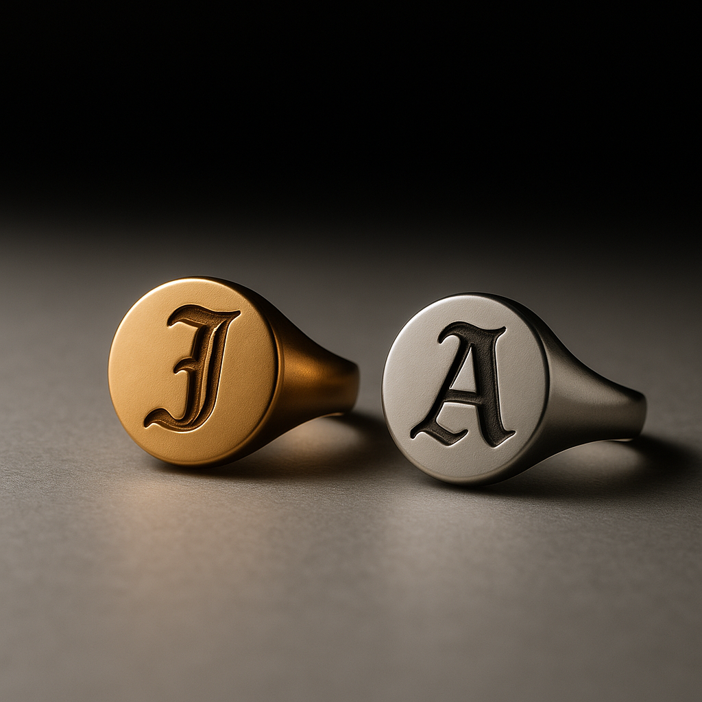 Circle Initial Signet Ring