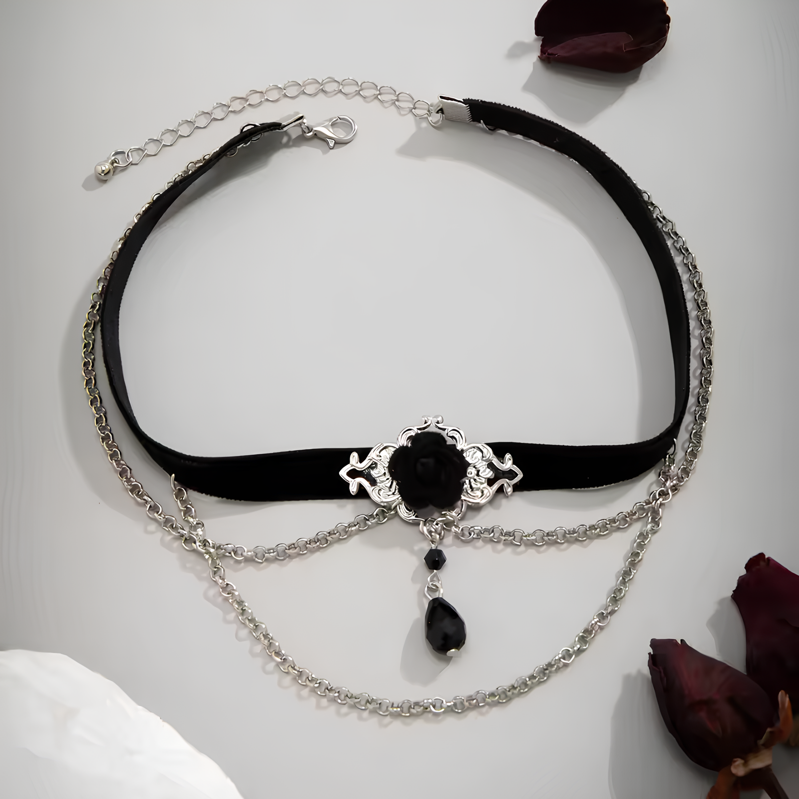 Black Rose Velvet Choker