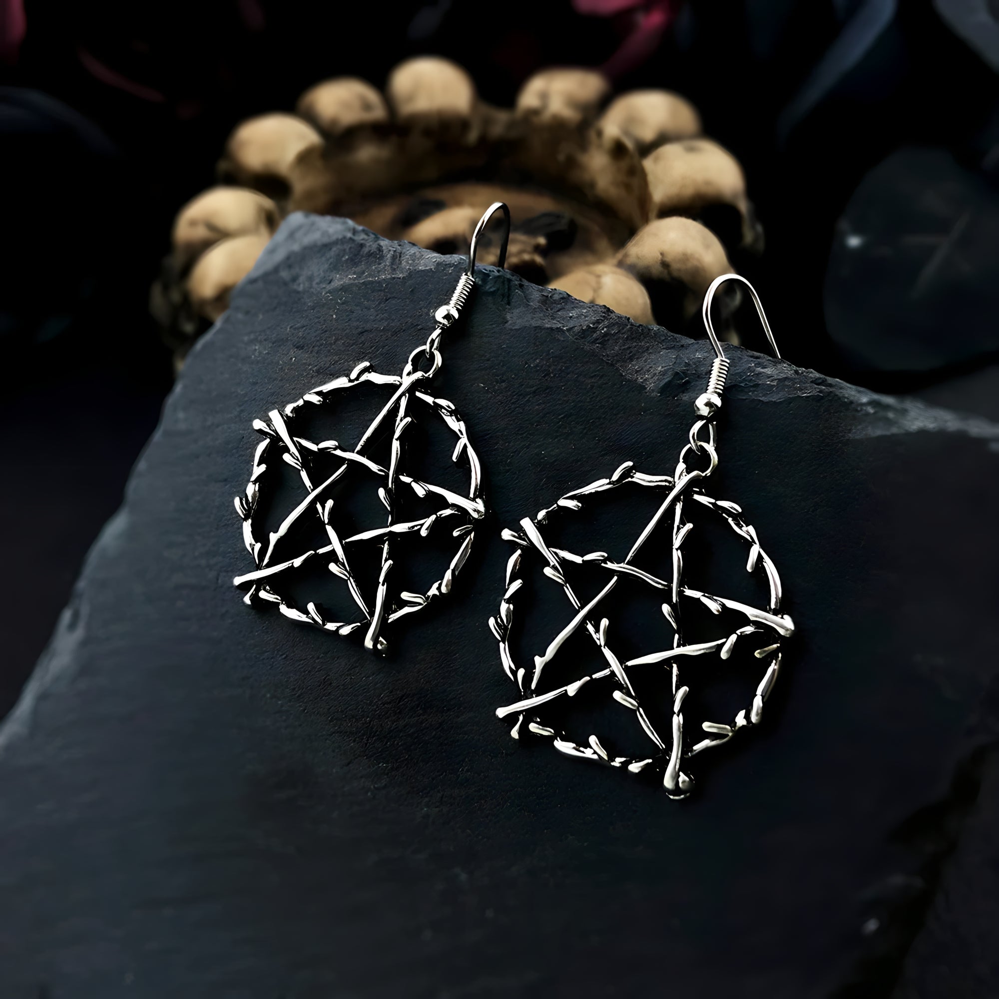 Wire Pentagram Earrings