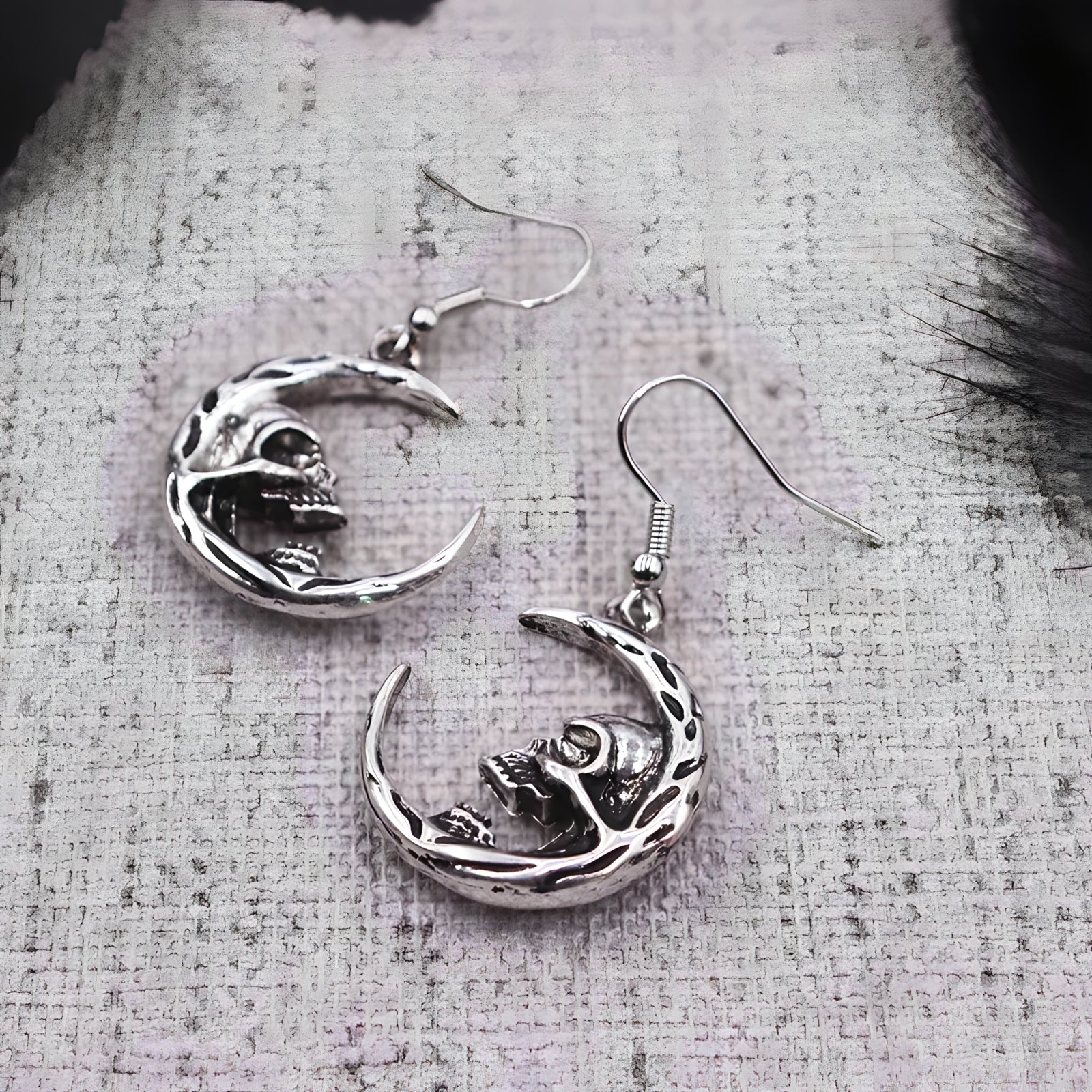 Skull Moon Earrings