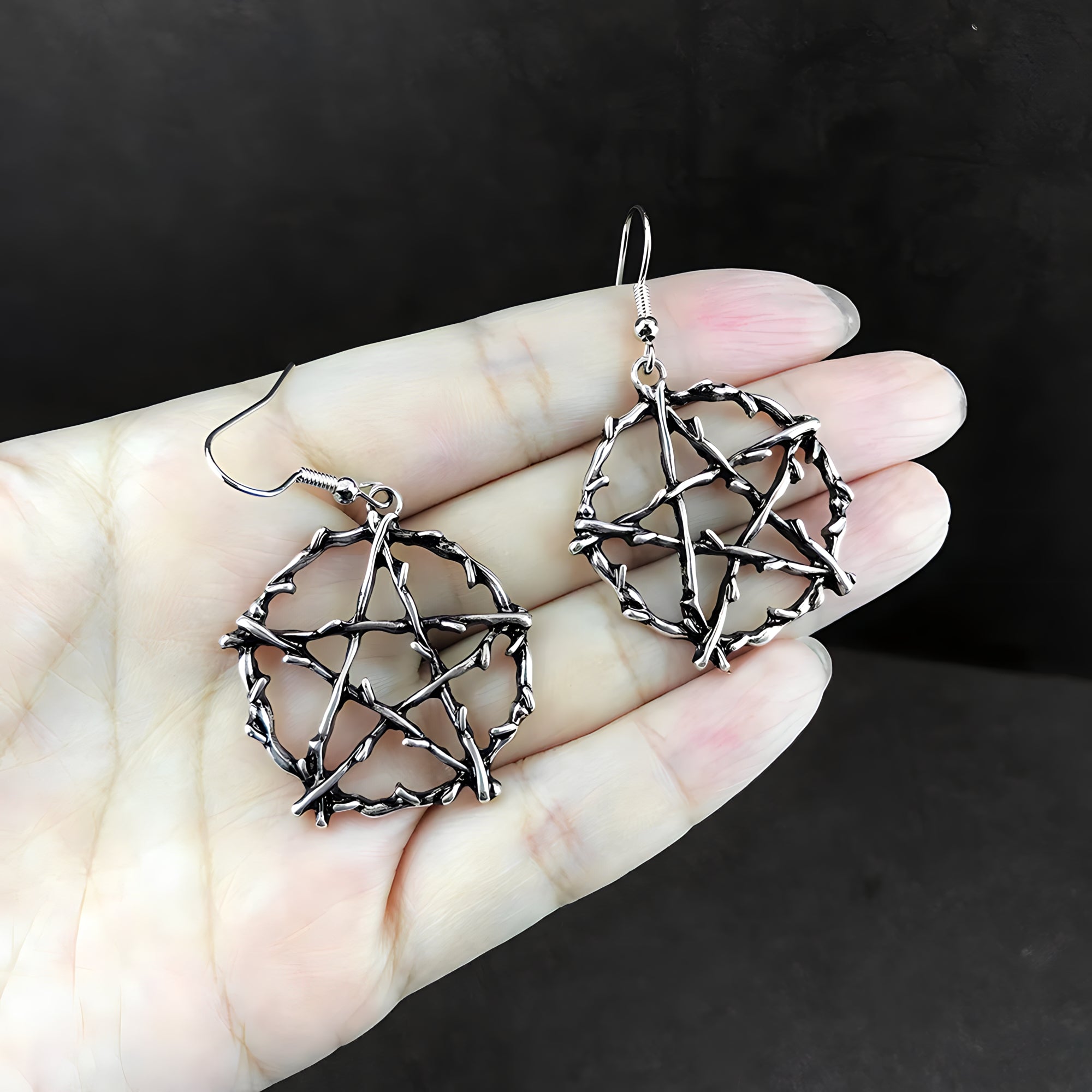 Wire Pentagram Earrings