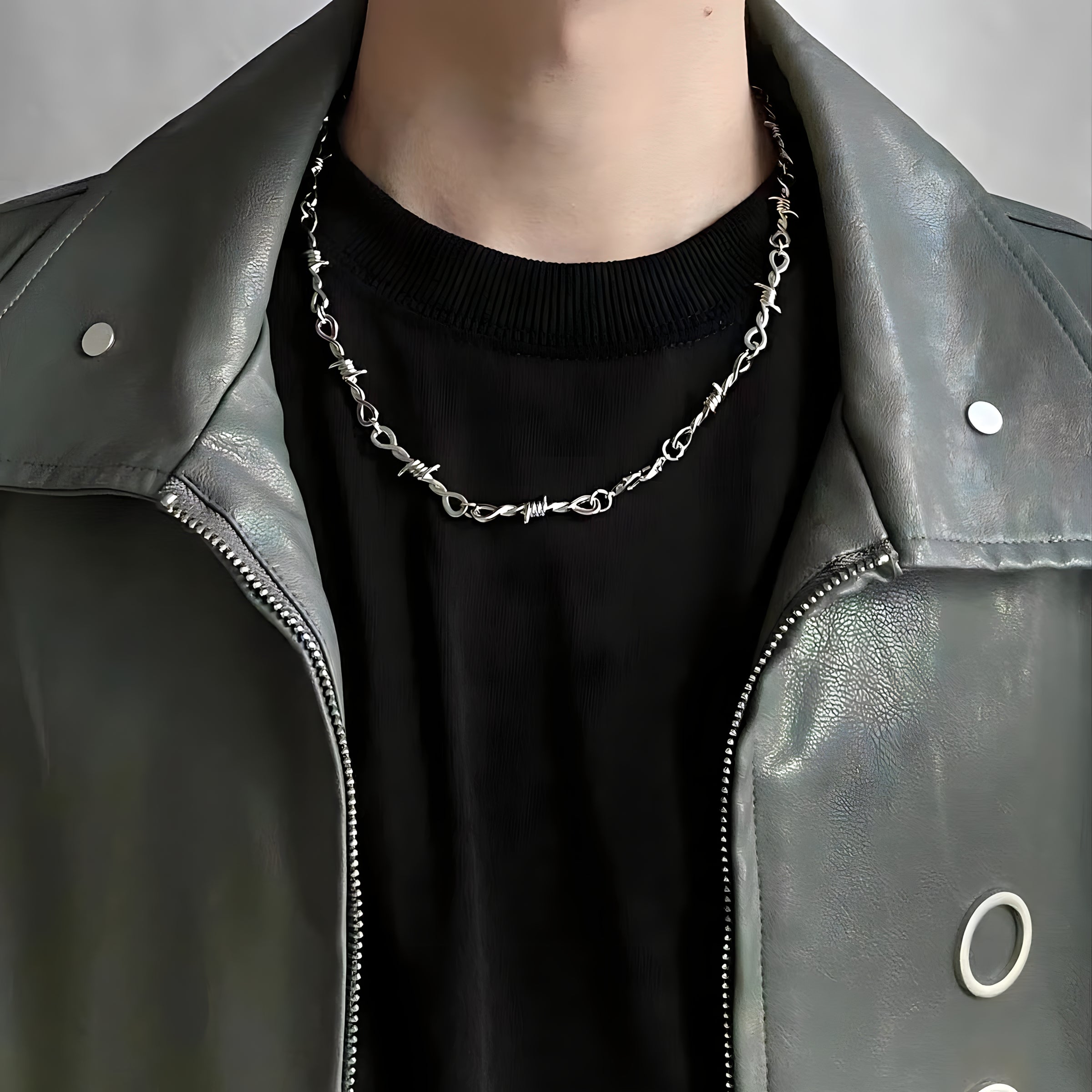 Men's barbed store wire necklace