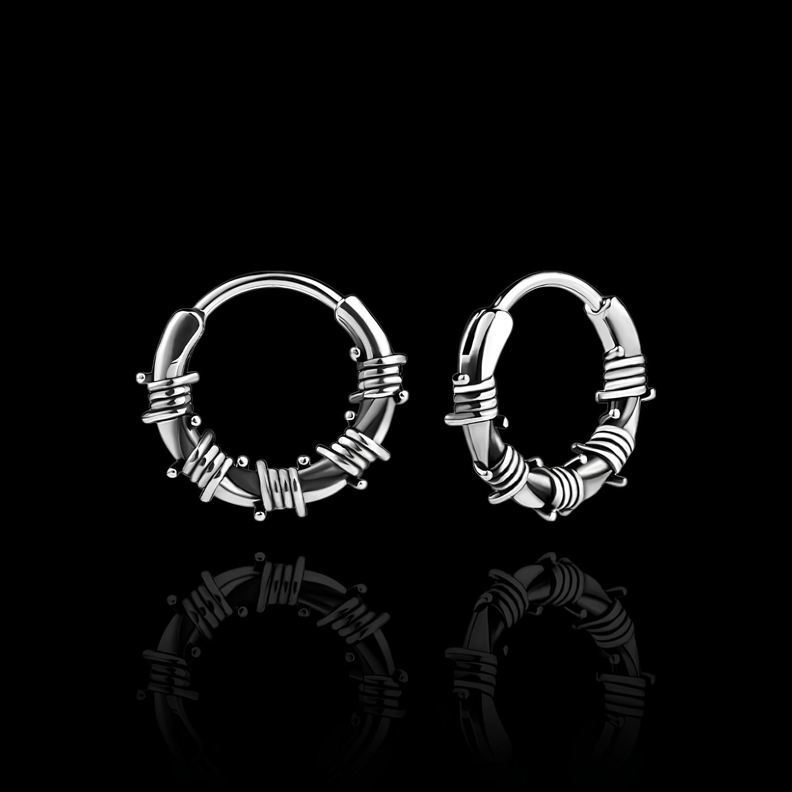 Barb Wire Hoop Earrings