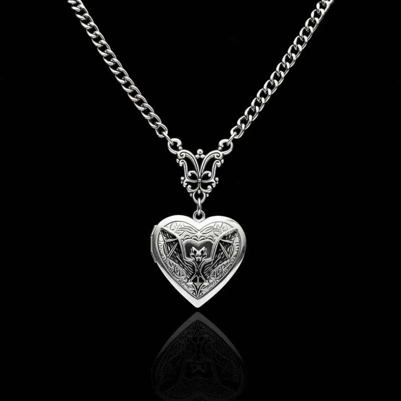 Bat Locket Necklace