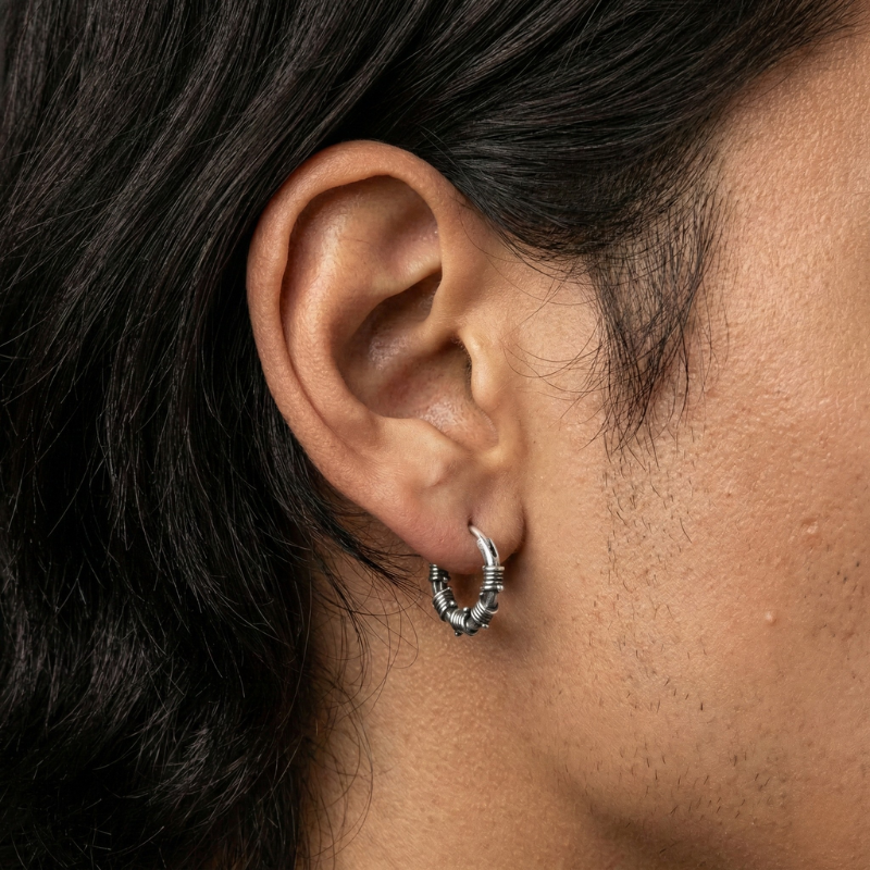 Barb Wire Hoop Earrings