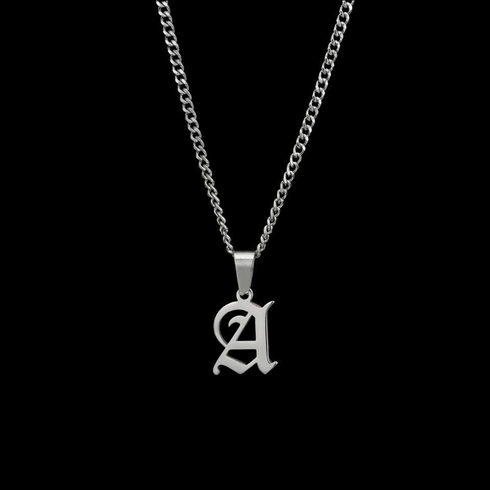 Gothic Letter Necklace