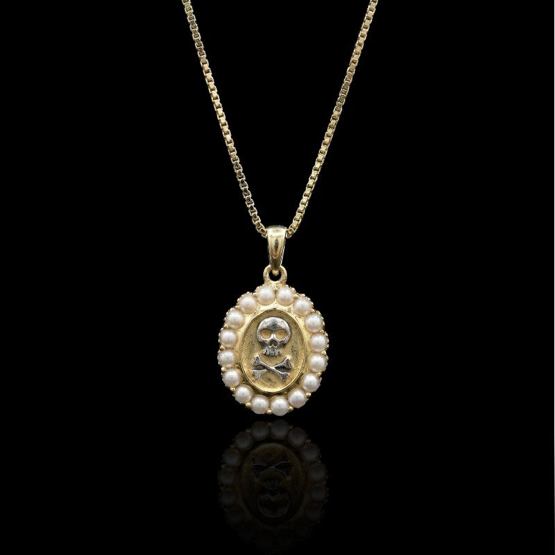 Pearl Skull Necklace