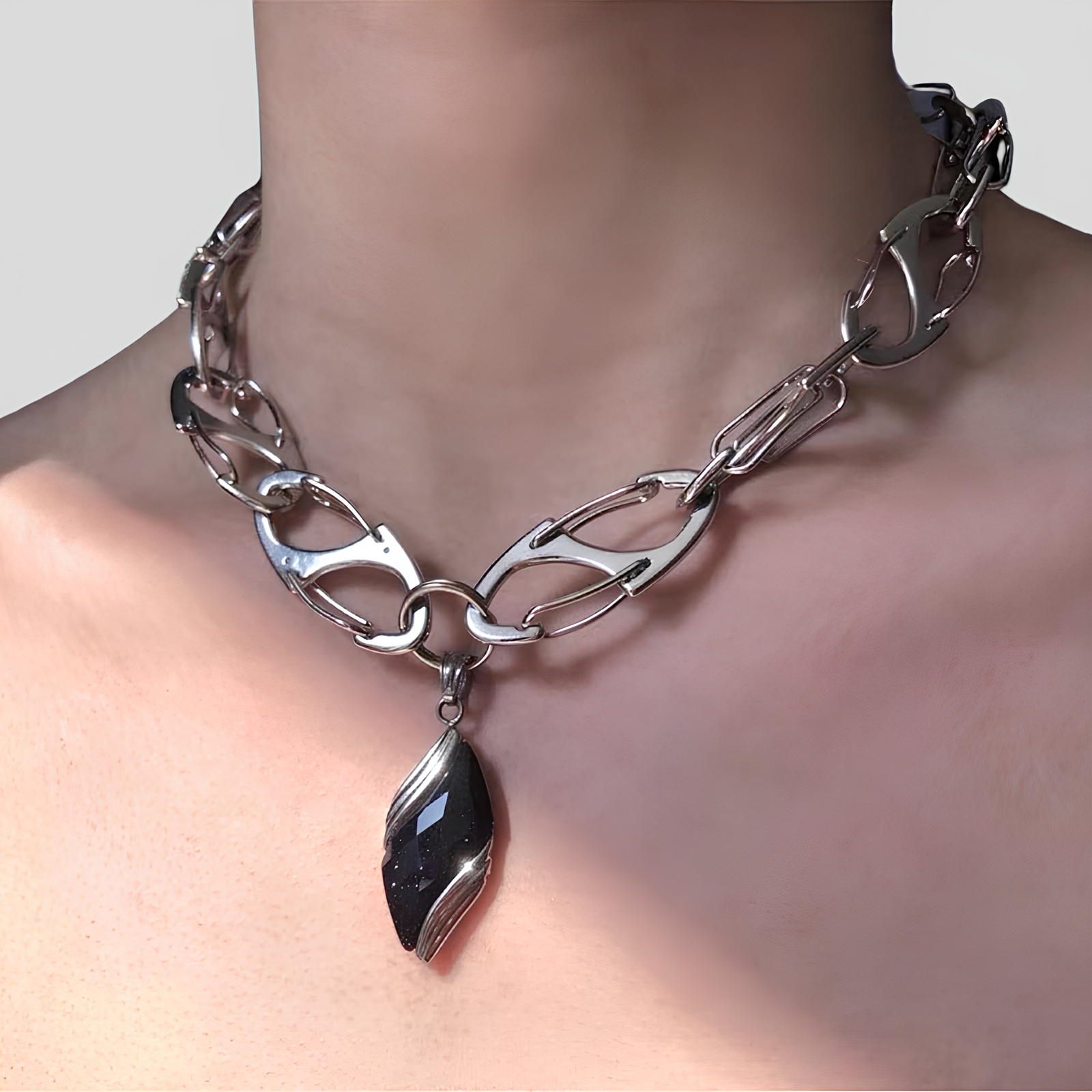 Onyx Tear Necklace