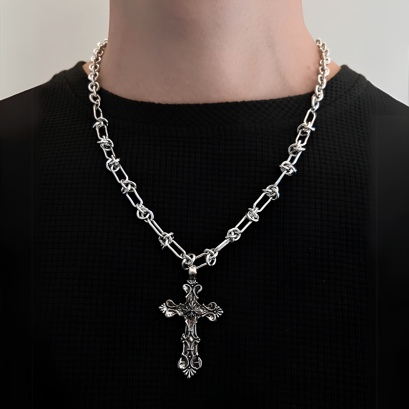 Barbed Cross Necklace