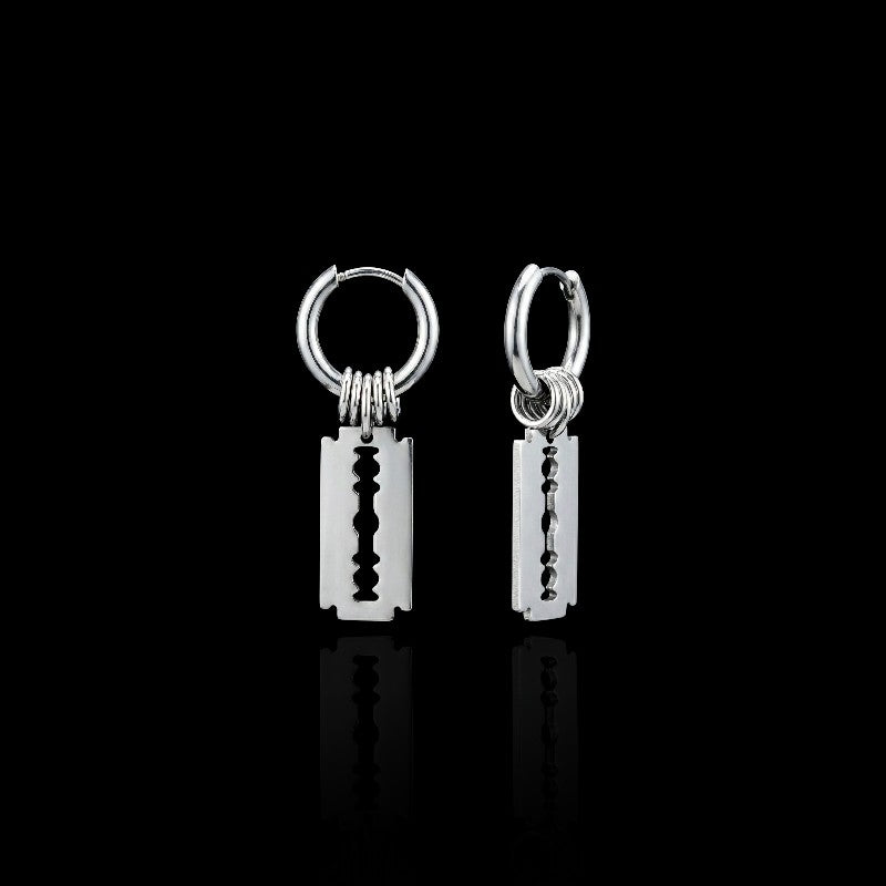 Razor Blade Hoop Earrings