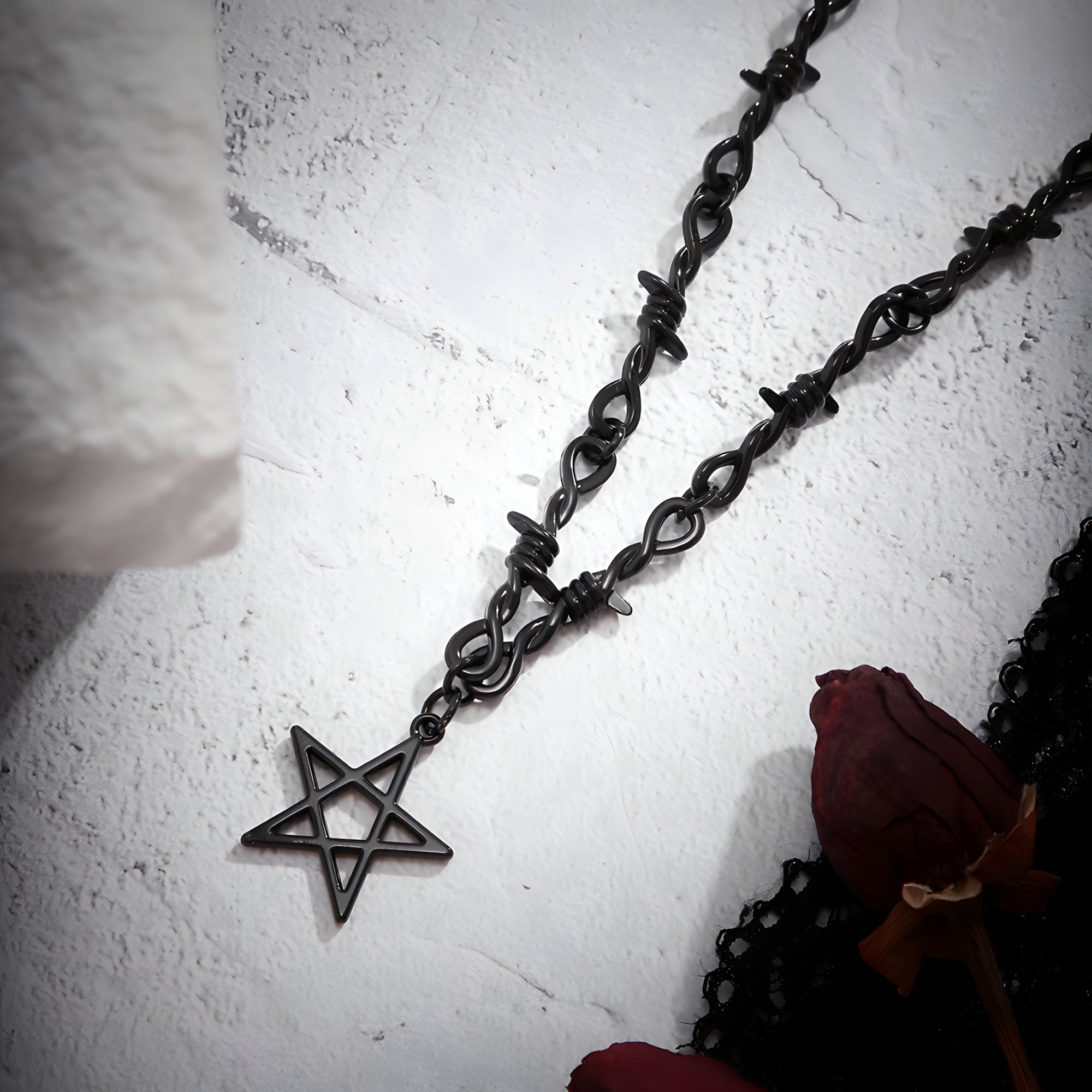 Barb Wire Star Necklace