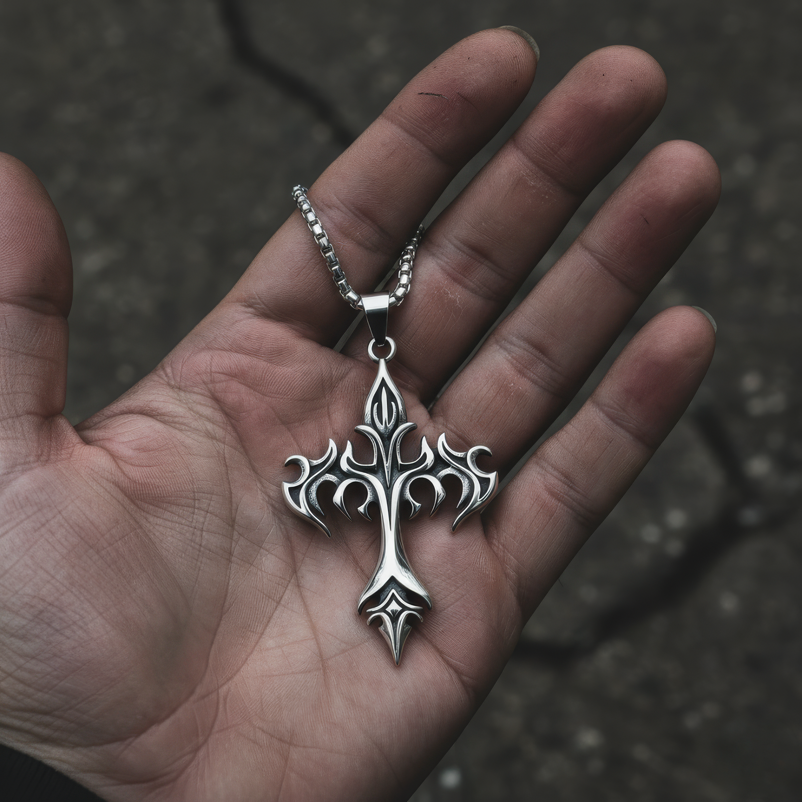 Scorched Cross Necklace