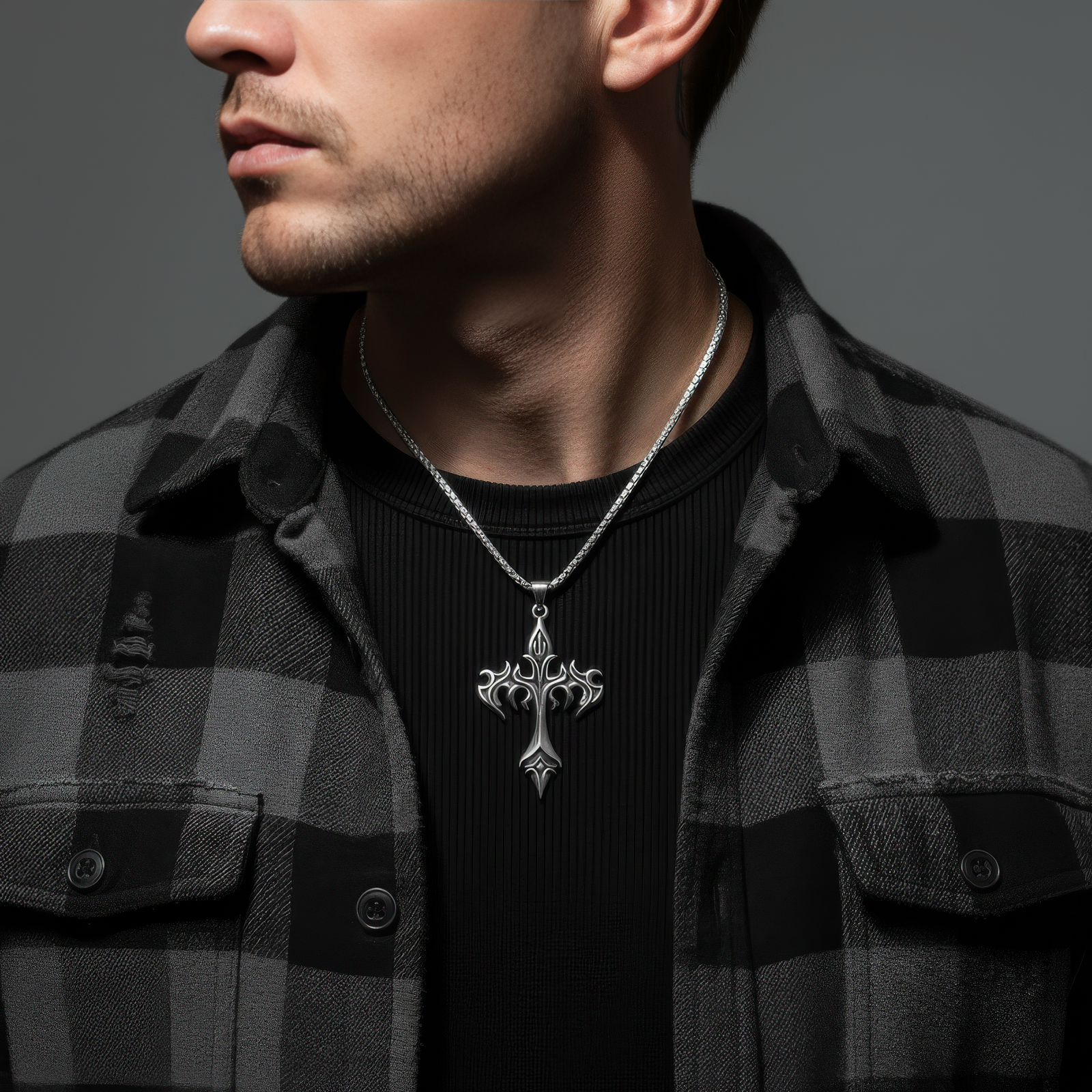 Scorched Cross Necklace